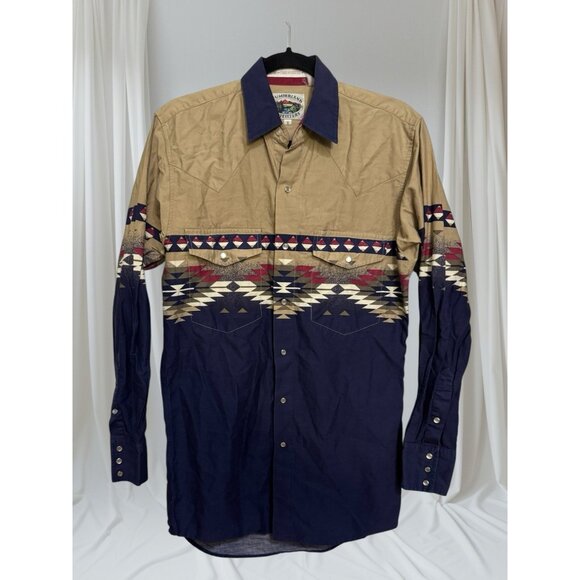 Vtg. Cumberland Outfitters Shirt Men’s Size S Aztec Western Pearl Snap - Picture 1 of 8